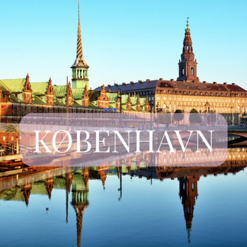 Historiske bygninger og kanal i København sentrum
